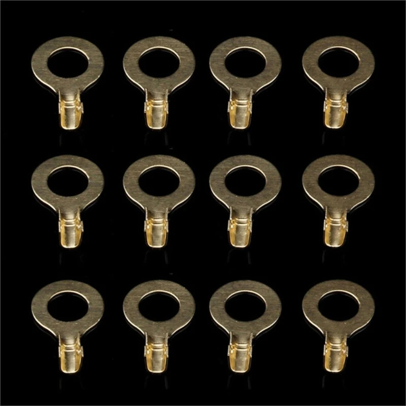 

150pcs/set Ring Type Gold Terminals Golden Brass Non-insulated Crimp Terminals Connectors 3.2mm-10.2mm Cable Wire Connectors