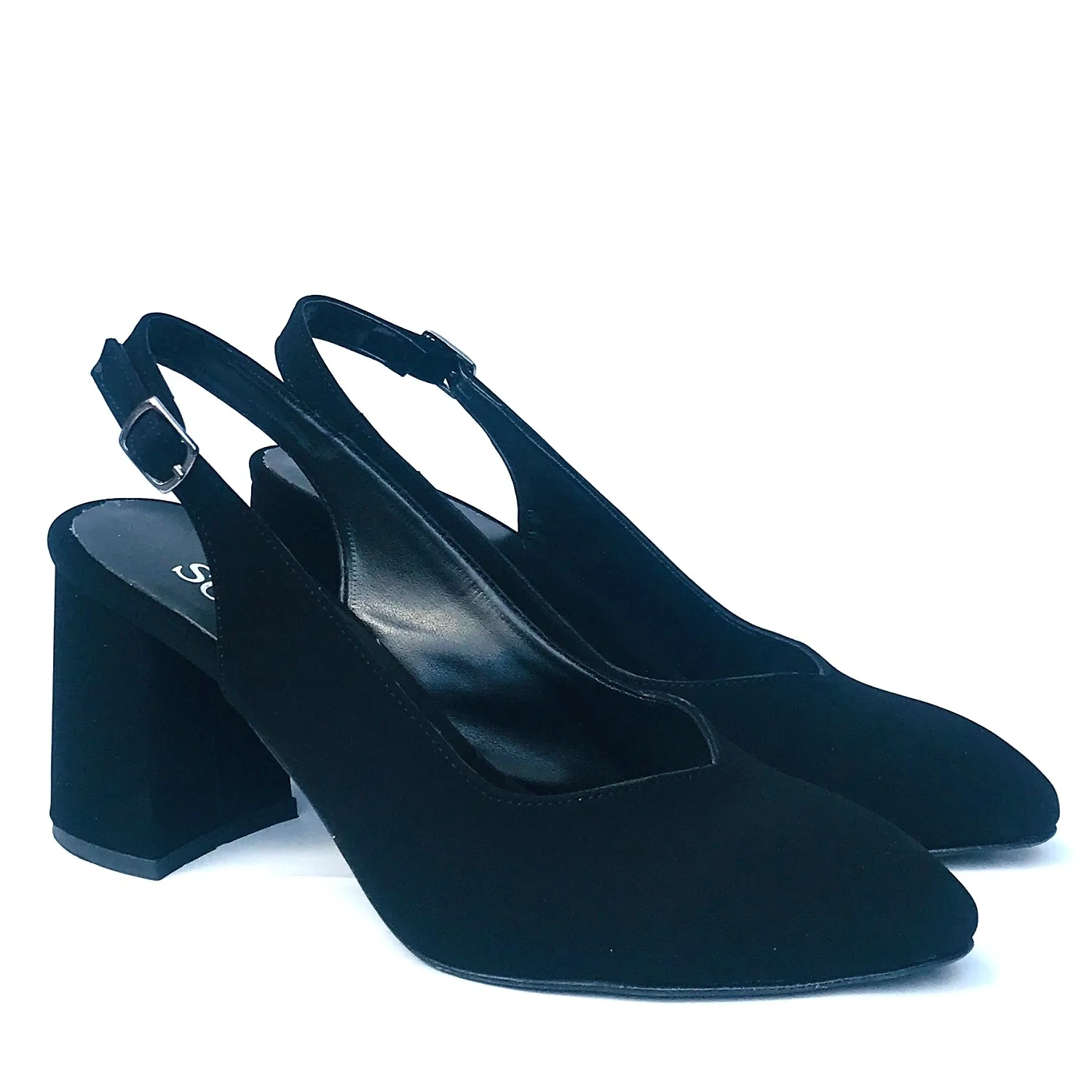 Mst 028 Черные замшевые женские туфли на высоком каблуке Брендовые лодочки Летние