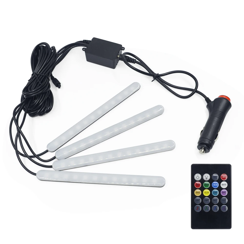 1 комплект * 4 шт. 12 В Светодиодная лента RGB для салона автомобиля DRL 5