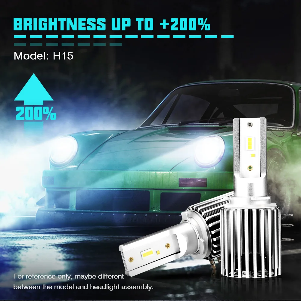 NOVSIGHT H15 автомобильная светодиодная лампа для фары ярче 200% Автомобильные
