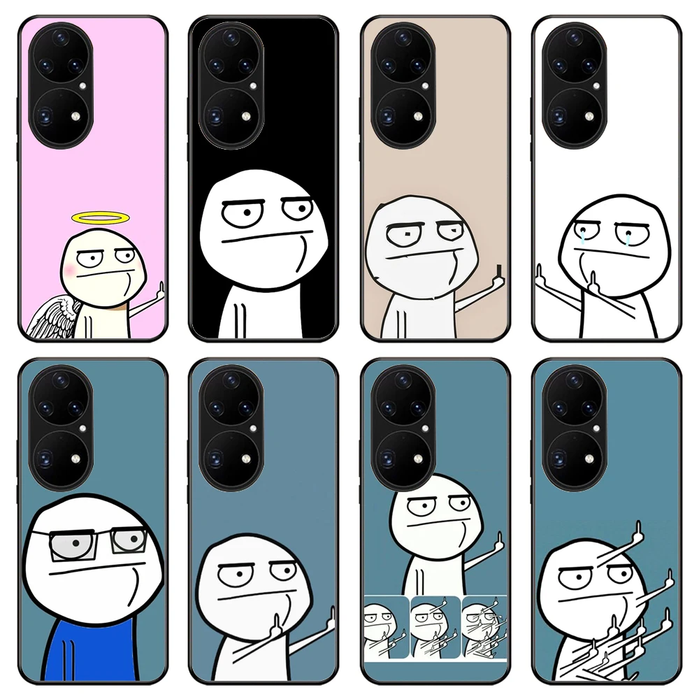 

Funny Man Middle Finger Phone Case For Huawei P30 P40 P50 Pro Mate 40 40PRO HONOR 50 50Pro 50SE Non-Slip Frame Phone Case