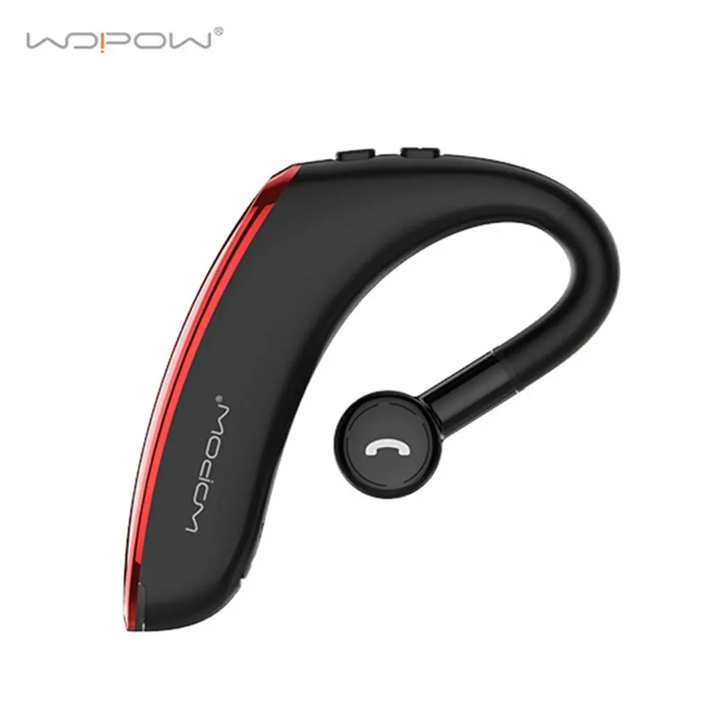 

WOPOW 5.0 Wireless Headphone Ear Hook Business Single Earphone Handsfree HiFI Bass Stereo Headset With Microphone