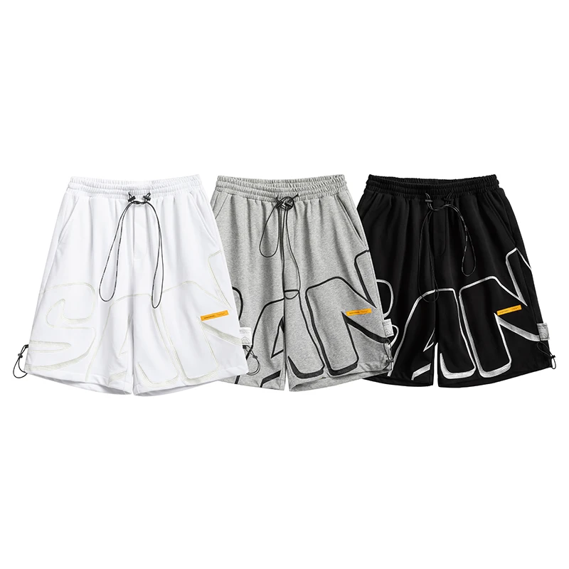 

2021 New Summer Embroidery Men's Short Pants Unisex Women's Oversized Boyfriend Style Trousers Hip Hop Casual Sport Streetwear