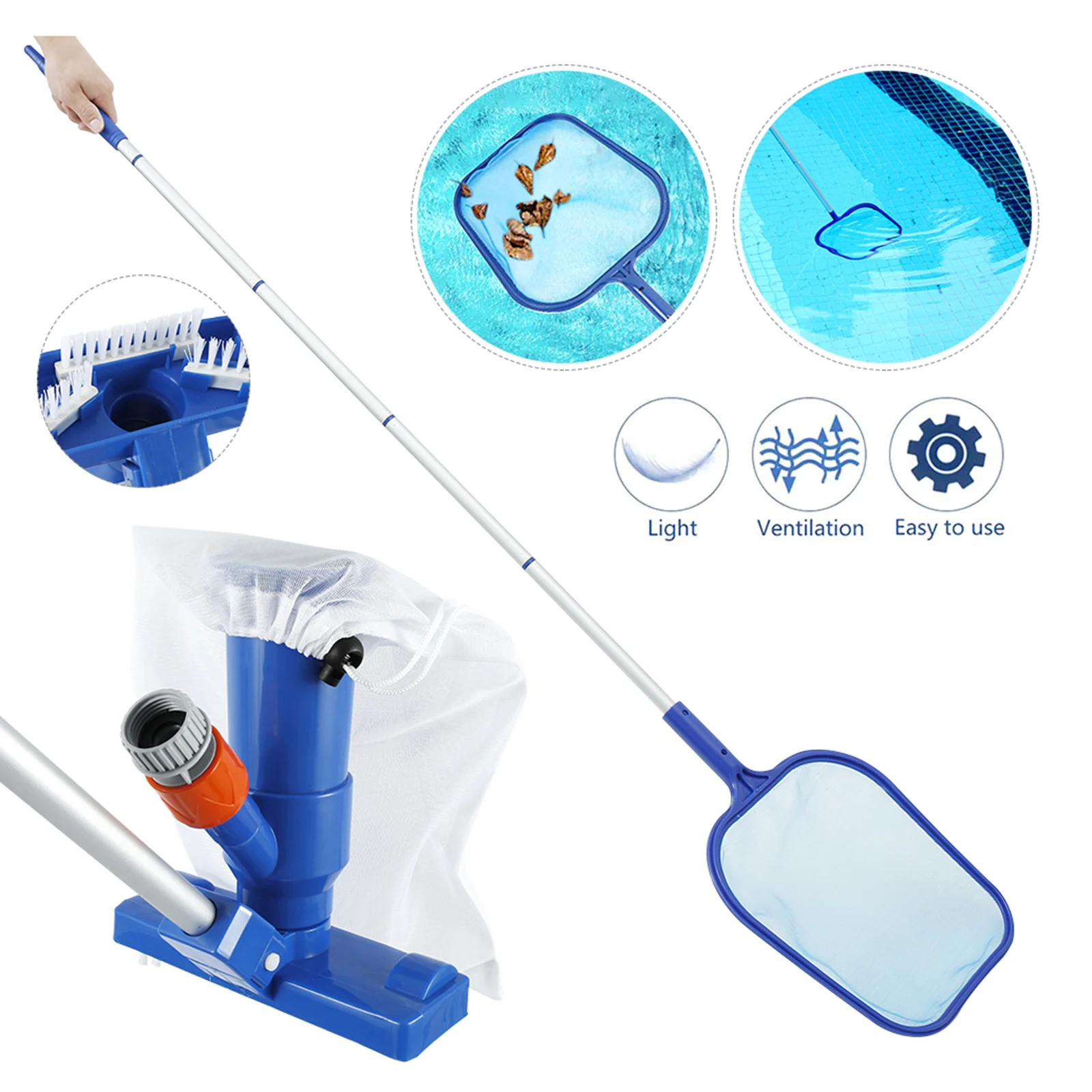 

Pool Vacuum Head Kit for Ground Swimming Pools Spa Pond Hot Tub Accessories Attaches to Garden Hose EU