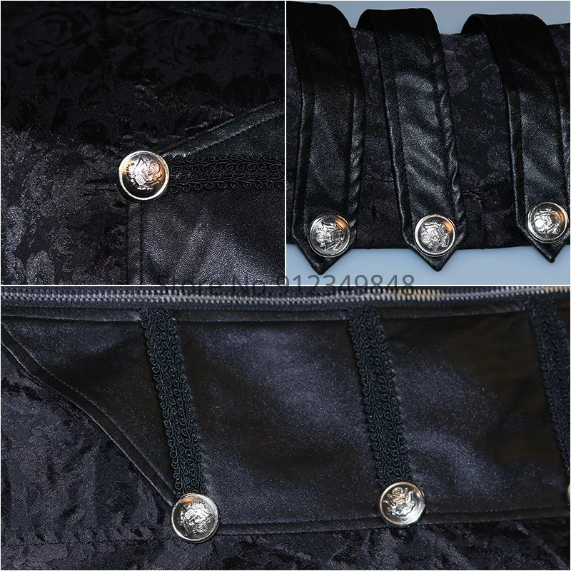 Мужской костюм стимпанк средневековый Готический рыцарь пиратский кожаный