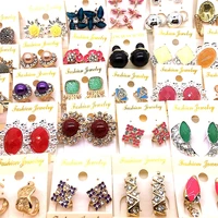 new 12 pairs women earrings cute fashion rhinestone stud earring jewelry wholesale lot party gifts