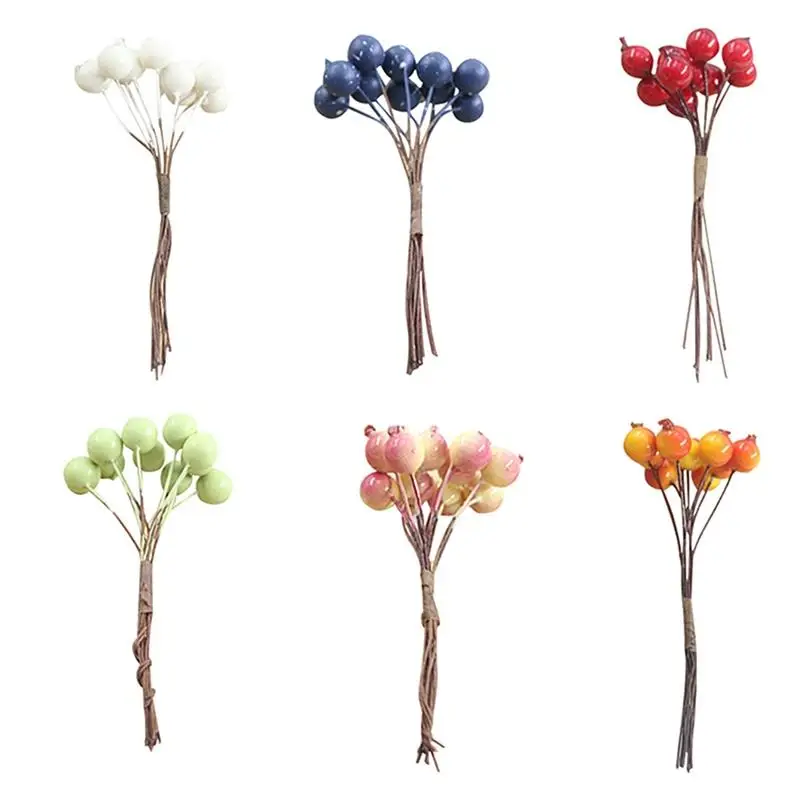 

6 пучков Рождественская ягода стеблей Декоративные искусственные ягоды ветки ягода Палочки домашний декор Подставки для фотографий вечерн...