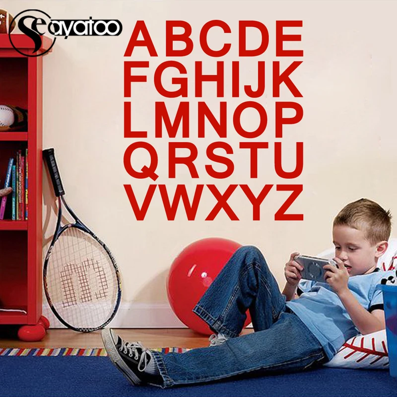 Виниловая наклейка на стену в виде английского алфавита 54x60 см|english alphabet|baby bedroomvinyl