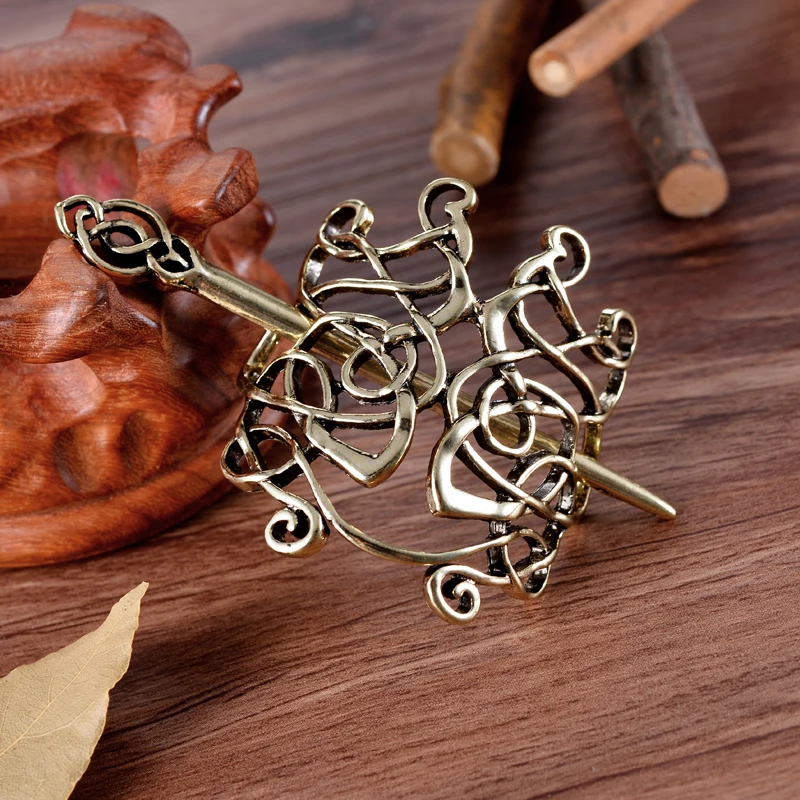 Заколки для волос Viking, ювелирные изделия, кельтские узлы, корона, винтажный стиль, золотые и антикварные серебряные заколки для волос, заколки для волос, подарок для девушек и женщин