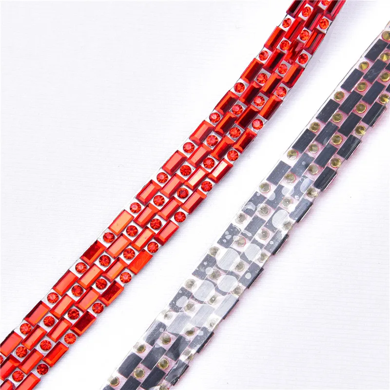 2 ярда прямоугольные черные стеклянные стразы горячей фиксации цепочка отделка