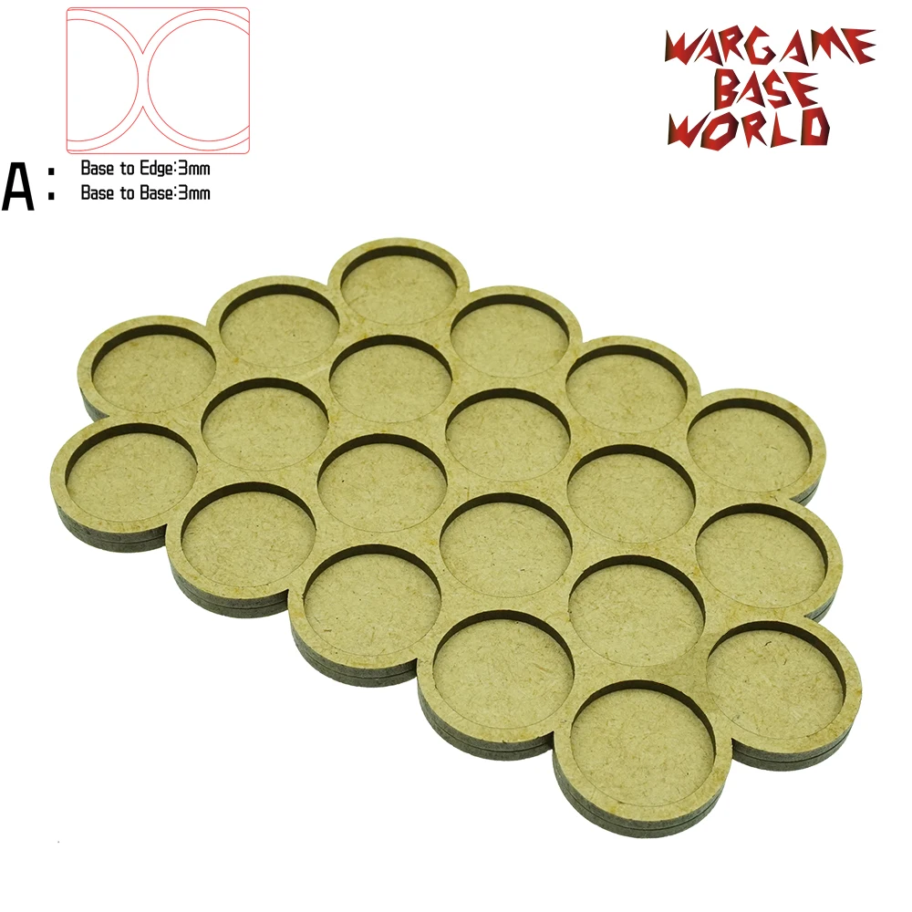 Wargame Base World-Movement Tray-20 цоколей 25 мм круглая Тройная форма MDF