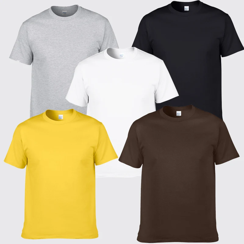 

5pcs/Lot Brand Solid Color T Shirt Mens Black And White 100% Cotton T-shirts O-Neck T Shirt Comfortable Solid Color Tops Tees