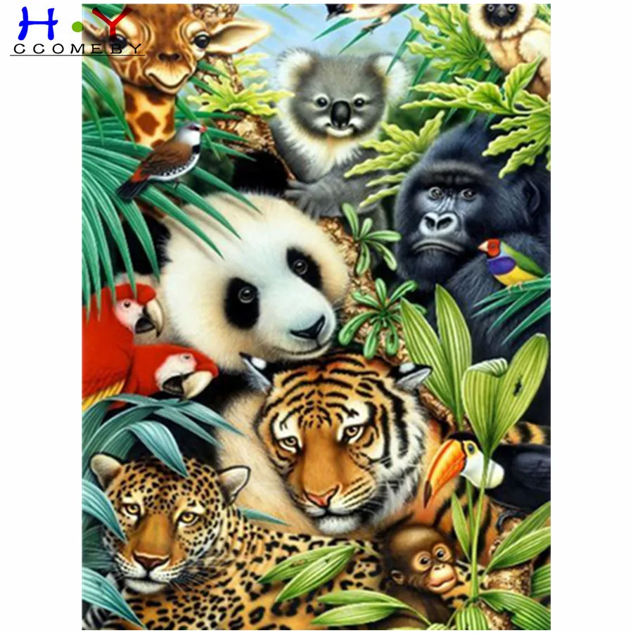 

Hyccomeby Diamond Painting Panda Full Square Round Mosaic Diamond Embroidery Sale Animals Rhinestone Pictures Home Decoration
