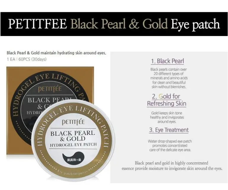 

PETITFEE Black Pearl Gold Hydrogel Eye Patch 60 pcs Eye Mask Ageless Sleep Mask Eye Patches Dark Circles Face Care Mask