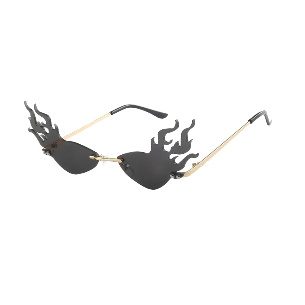 

Flame Shaped Sunglasses Photo Prop Fashion Decorative Party Eyeglasses Funny Party Glasses (Grey)