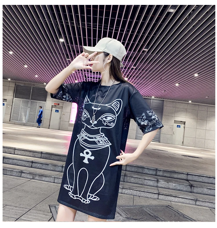

Houthion Women's T-shirt O-Neck Korean Top Loose Cartoon Printed Summer Fashion Casual Short Sleeve