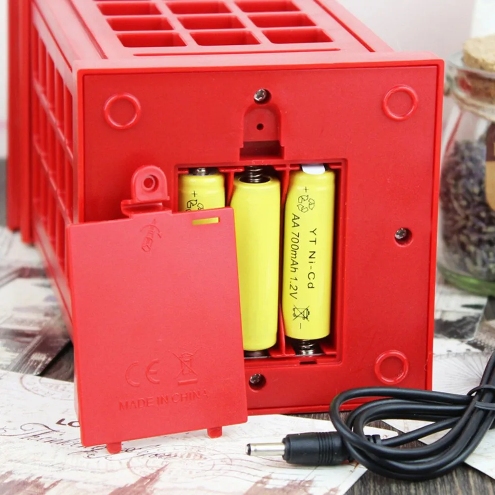 Креативный Ретро дизайн телефонной будки USB Перезаряжаемый светодиодный