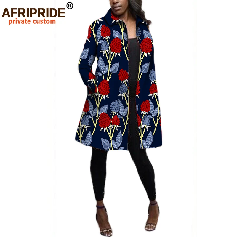 Осеннее Африканское Женское пальто AFRIPRIDE с длинными рукавами длинное