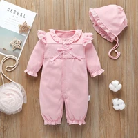 newborn baby girl clothes lace flowers jumpsuits hats clothing sets princess girls footies for 2021 autumn baby body suits a1