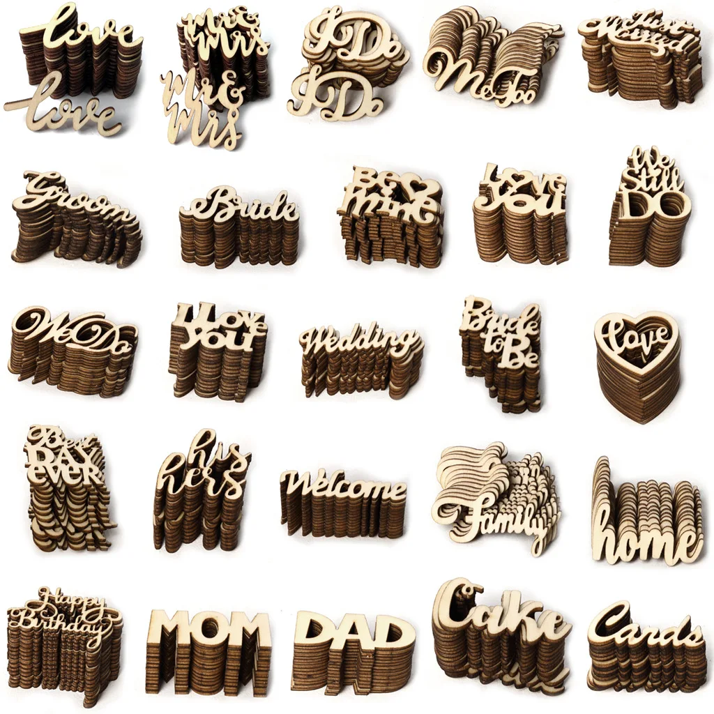 

15pcs Wood English Alphabet Decorative Letters Wooden Numbers Mini Wood Ornaments Scrapbooking DIY Art Crafts for Decoration