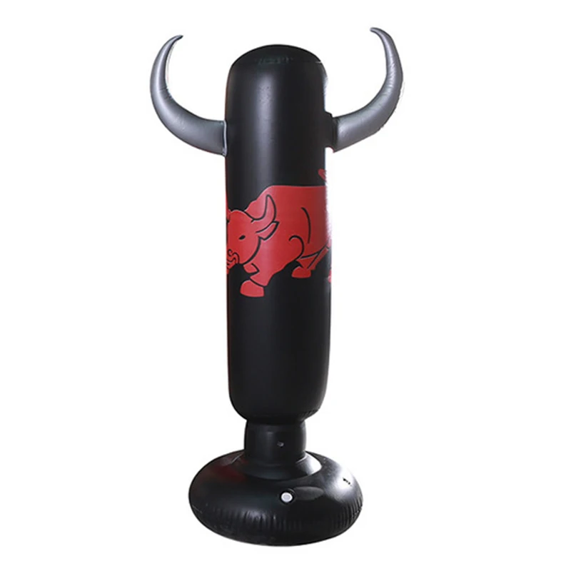 160cm Bull Inflatable Boxing Cylinder Punching Tumbler Fist Ball Home Fitness Punch Balls With Inflator | Спорт и развлечения