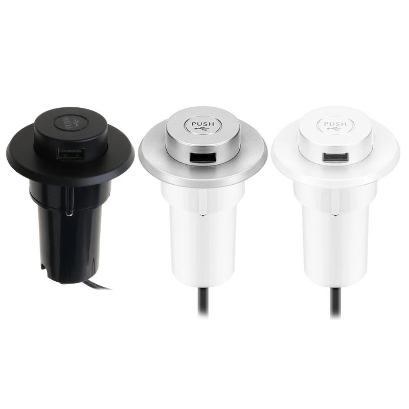 

67JA US/EU Plug Desk Hole Embedded USB Charger Lifting Hidden Extension Hub Laptop Computer Peripheral USB Adapter for Mouse