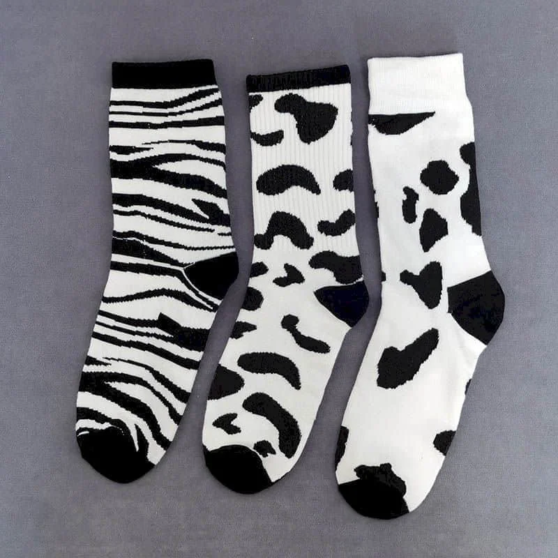 

Creative High Quality Fashion Harajuku Kawaii Happy Women Socks milk Food painting Strawberry Animal Print Funny Socks Cute Sock