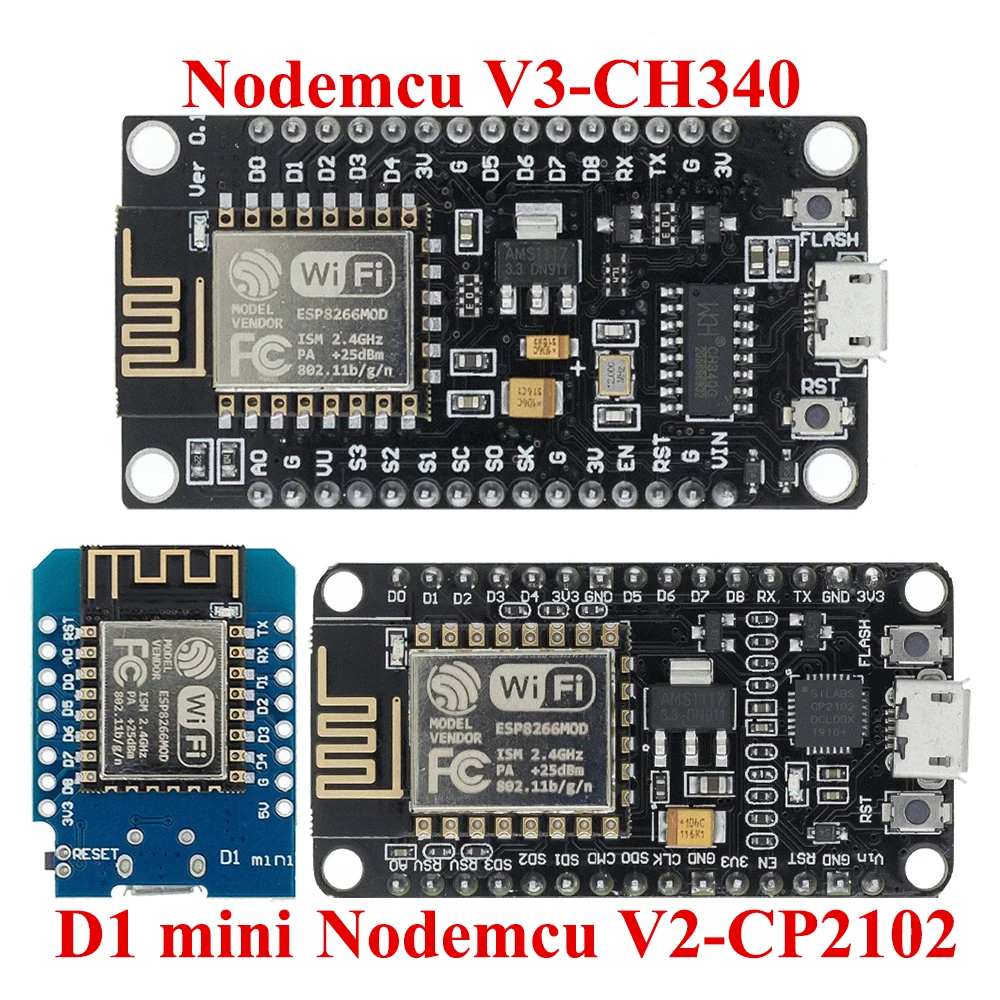 ESP8266 ESP32 CP2102 CH340 NodeMcu V3 V2 D1 MINI Lua беспроводной WIFI модуль Разъем макетная плата CP2102 ESP-12E Micro USB