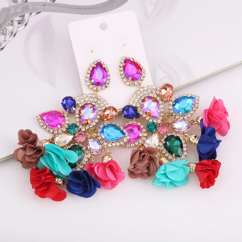 Серьги женские в стиле бохо с подвеской Стразы | Украшения и аксессуары