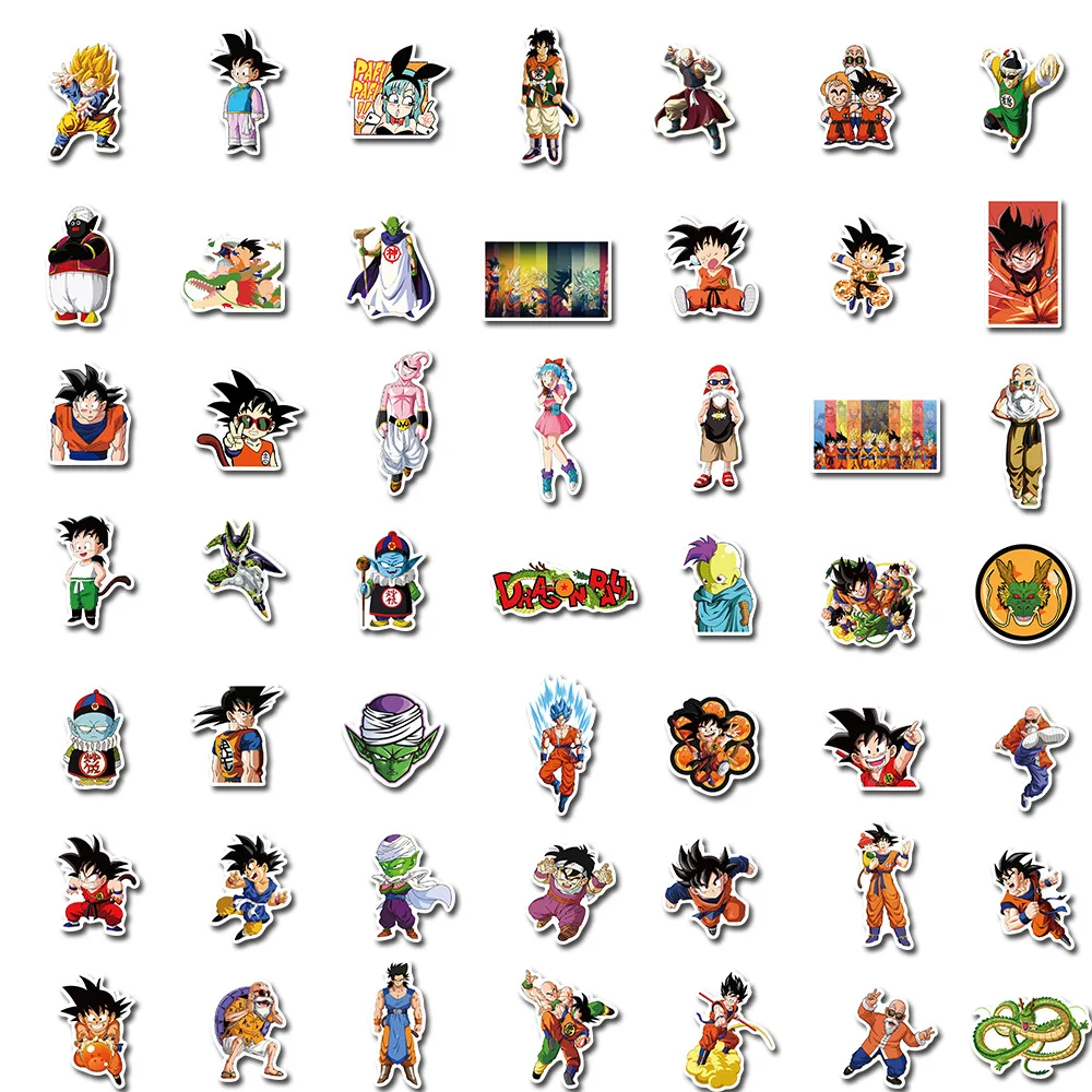 Pegatinas de pelota de drag&oacute;n de 50 Uds., caja de pegatinas de dibujos animados para garabatos-2