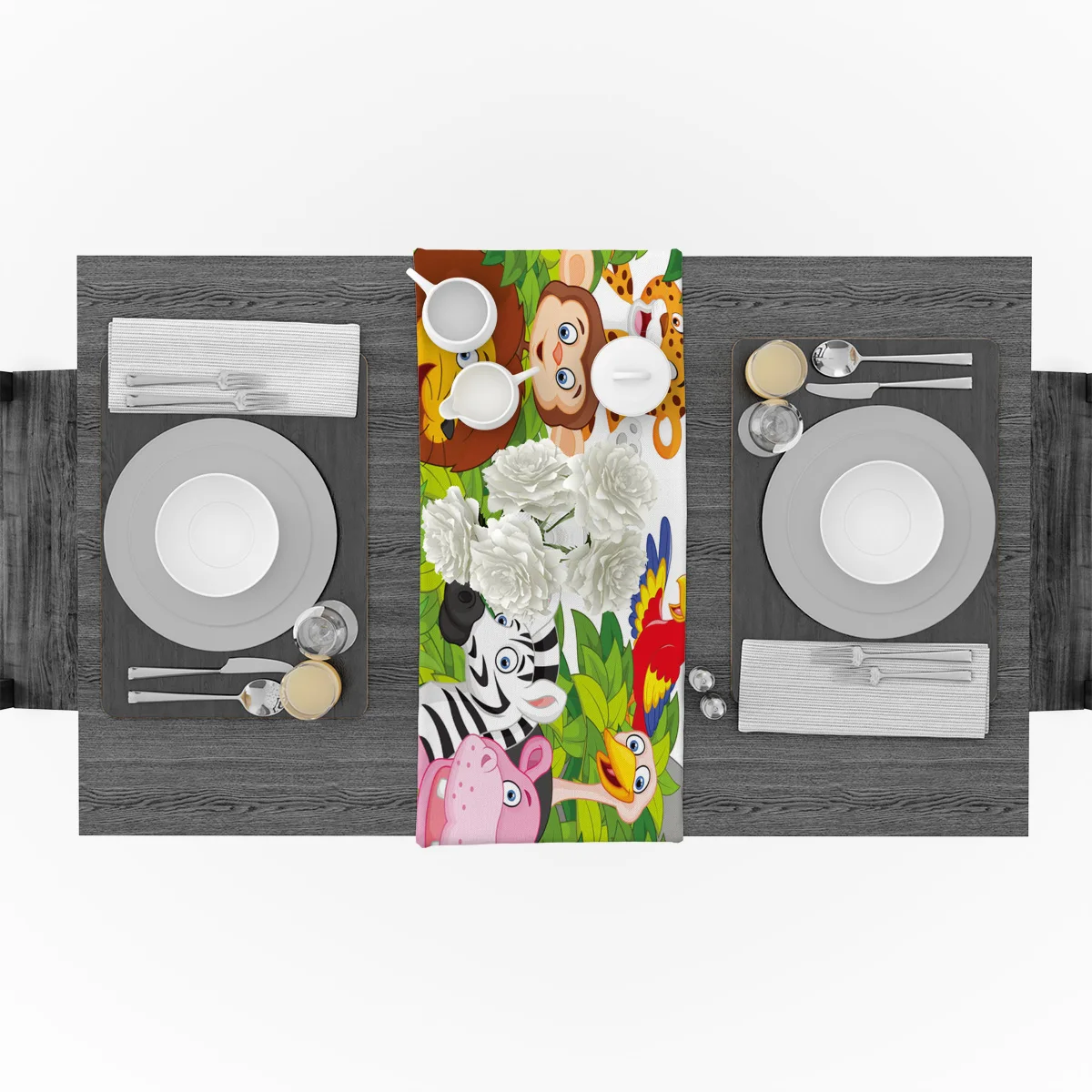 Современная настольная дорожка с изображением леса дикой природы из мультфильма