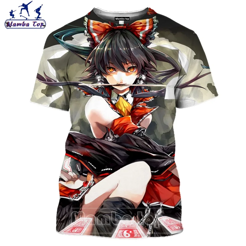 Топ Mamba Touhou футболка с 3D принтом милые Мультяшные мужские футболки круглым