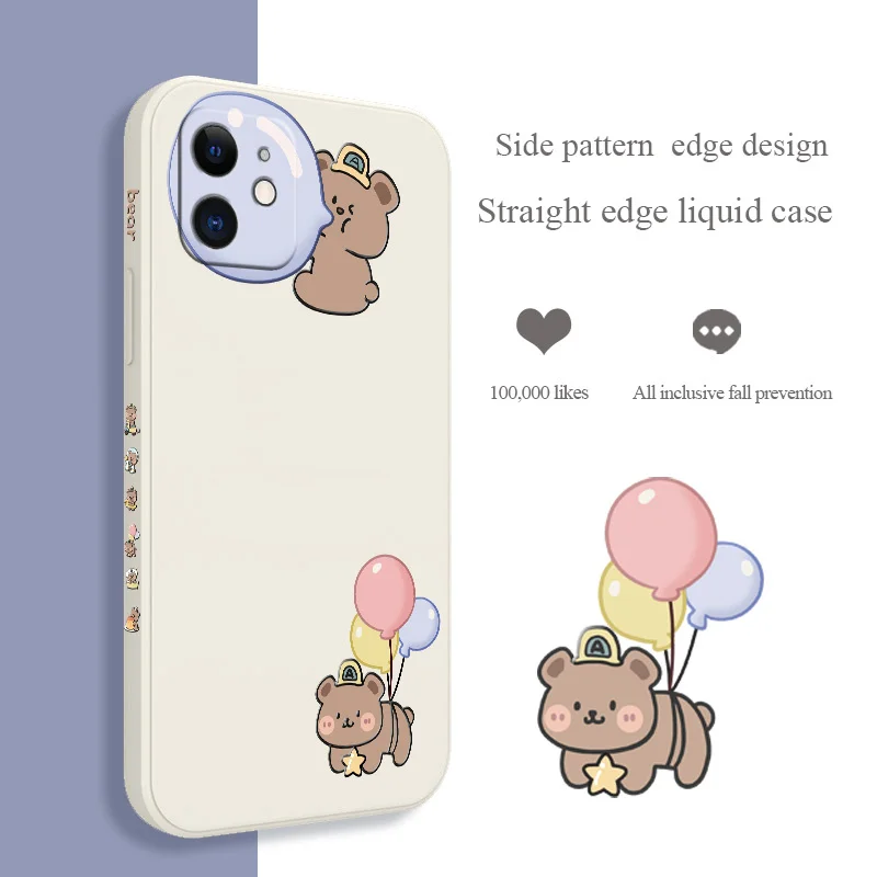 

Cute Cartoon Animal Balloon Rabbit Phone Case for IPhone 12 Pro Max 11 X XS XR XS MAX SE20 8 8Plus 7 7Plus 6 6S Plus Cases Cover