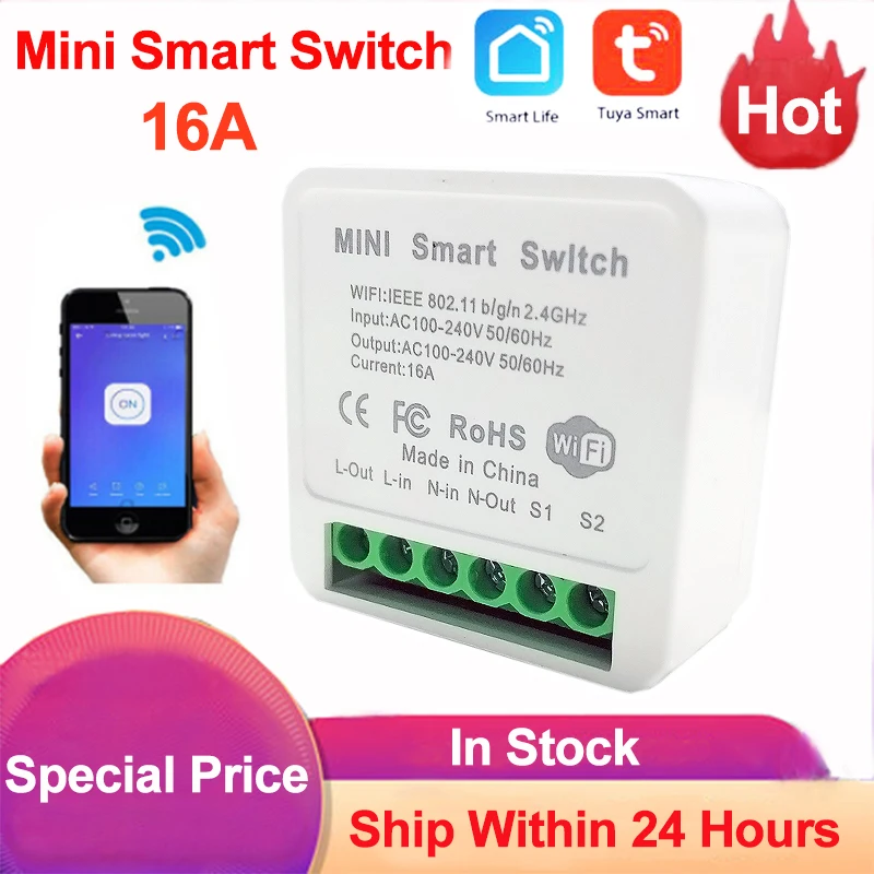Умный мини-выключатель Tuya Smart Home дистанционное управление таймер сделай сам 16 А