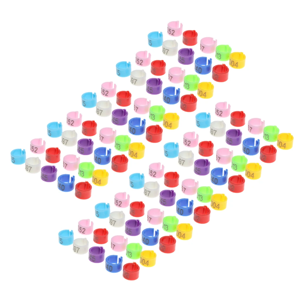 

Chicken Hen Pigeon Leg Poultry Bird Duck Chicks Leg Rings (50 Pcs)