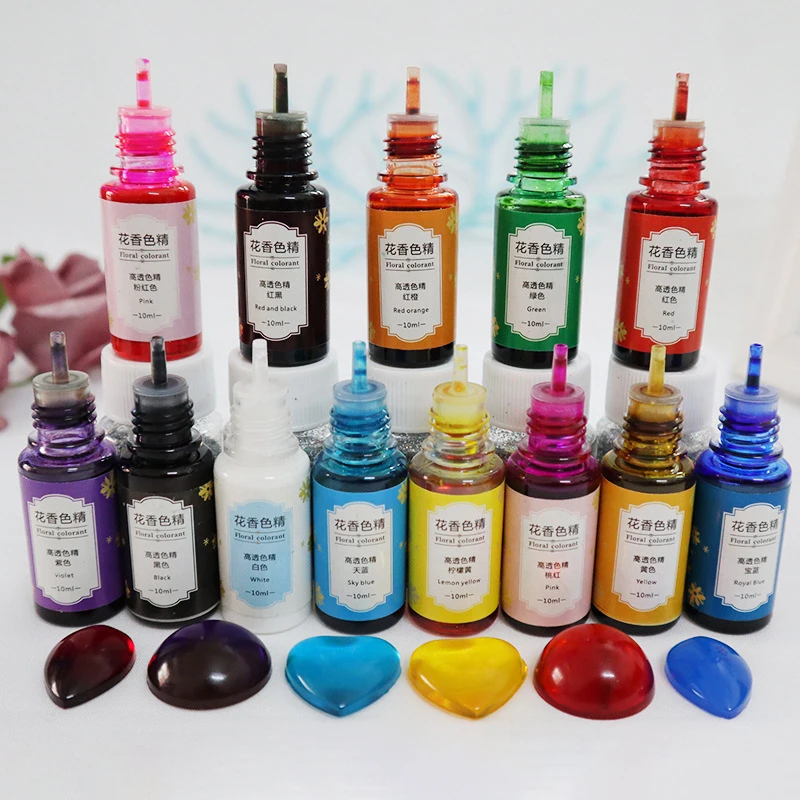 

13 Color Liquid Epoxy Resin Dye 0.35oz Colorant Highly Concentrated Resin Pigment Flower Favor Resin Craft