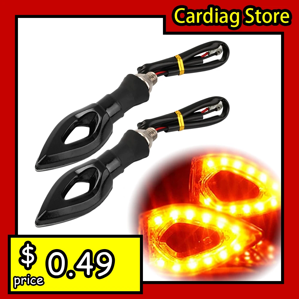

2Pc 12V Universal Motorcycle LED Turn Signal Light Indicators Amber Blinker Light Lamp