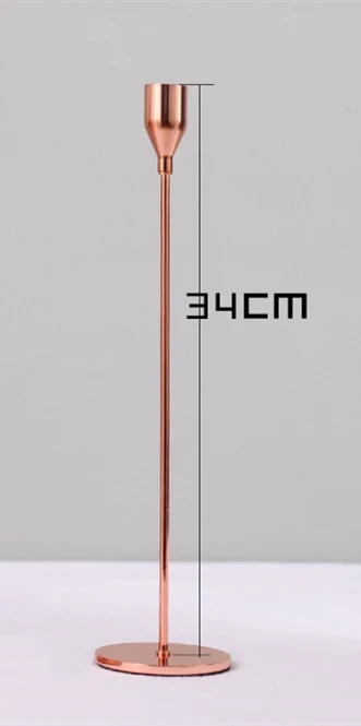 34cm rose gold 1 шт. Креативные Свадебные подсвечники, вечерние подсвечники для дома, гостиной, 4 цвета - Цвет: 34cm rose gold