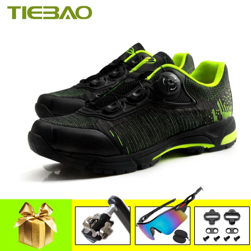 

TIEBAO Leisure Cycling Shoes Breathable Self-locking MTB SPD Cleats Pedals Sapatilha Ciclismo Mtb Athletic Bicycle Riding Shoes