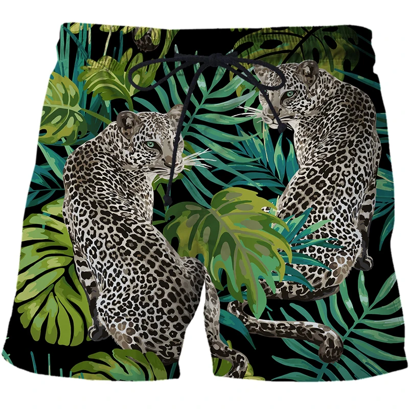 2021 New 3D leopard Print Men Shorts jungle Serise Beach Shorts harajuku Mens Swimming Surfing Shorts Sports Shorts Men clothing