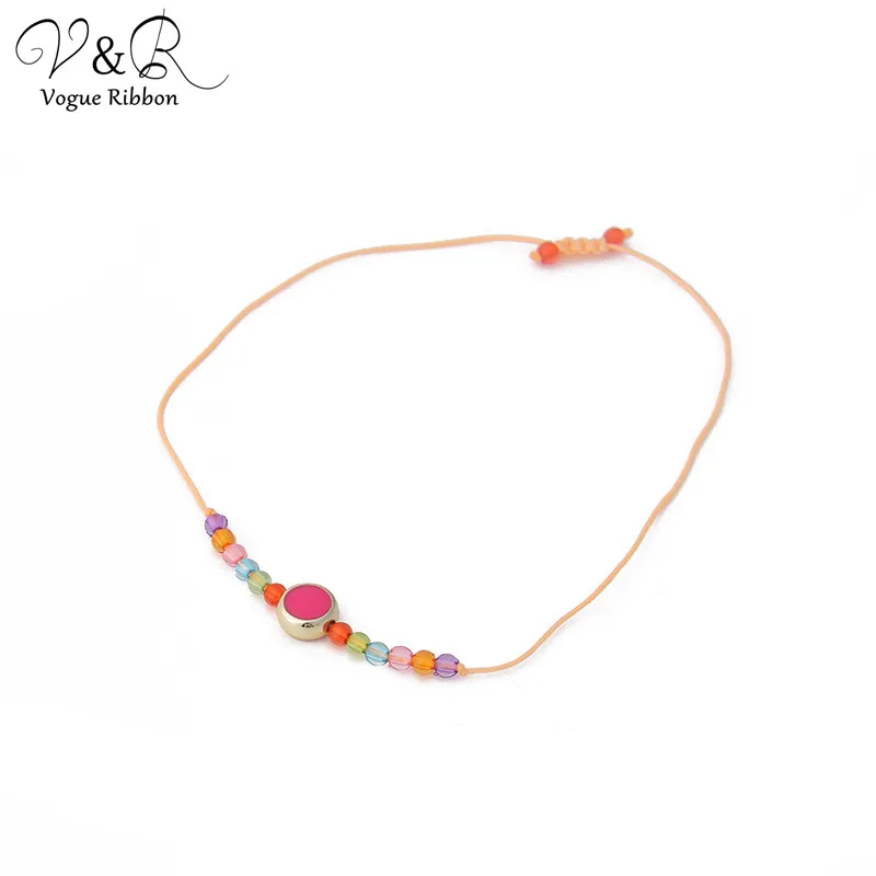 Vogue Ribbon Diy Handmade Jewelry Making Bead Charms Pendants Beaded Cord Bracelet Set Components Fashion Accessories Gifts | Украшения и