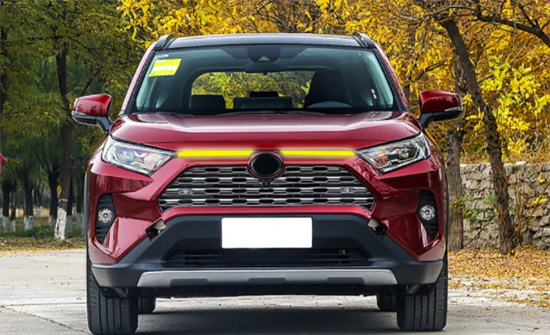 For Toyota RAV4 2019 2020 1 Pair Yellow Turn Signal Function Car DRL LED Daytime running Light Automobile Cover Decoration | Автомобили и