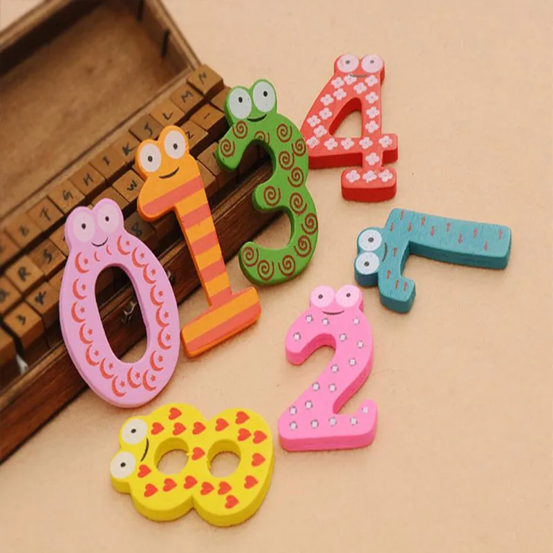 1Set 10 Number Figure Fridge Magnet Educational Toy Children Wooden Refrigerator Gift Home Halloween Christmas Xmas | Дом и сад