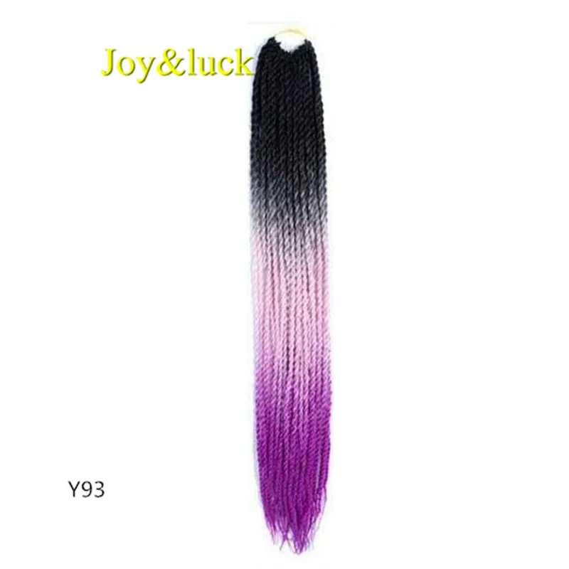 Y93 Joy& luck 24 дюйма Сенегальские закрученные крючком косички 30 прядей синтетические волосы для наращивания плетение волос - Цвет: Y93