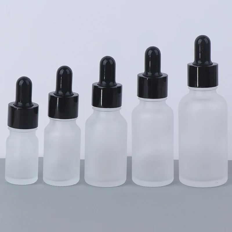 

Glass Refillable Bottles Empty Lip Gloss Tubes Frosted Dropper Amber Glass Aromatherapy Liquid For Essential Massage Oil Pipette