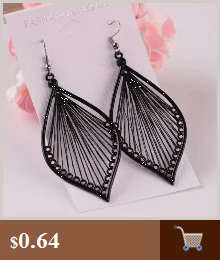 Pendientes Mujer горячие модные оптовые ювелирные изделия полые металлические листья Висячие длинные массивные Висячие серьги для женщин Bijoux