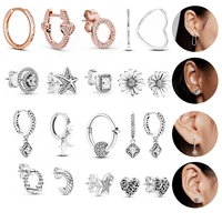 925 sterling silver earrings asymmetrical heart circular hoop hoop earrings for women fashion silver earring jewelry gift