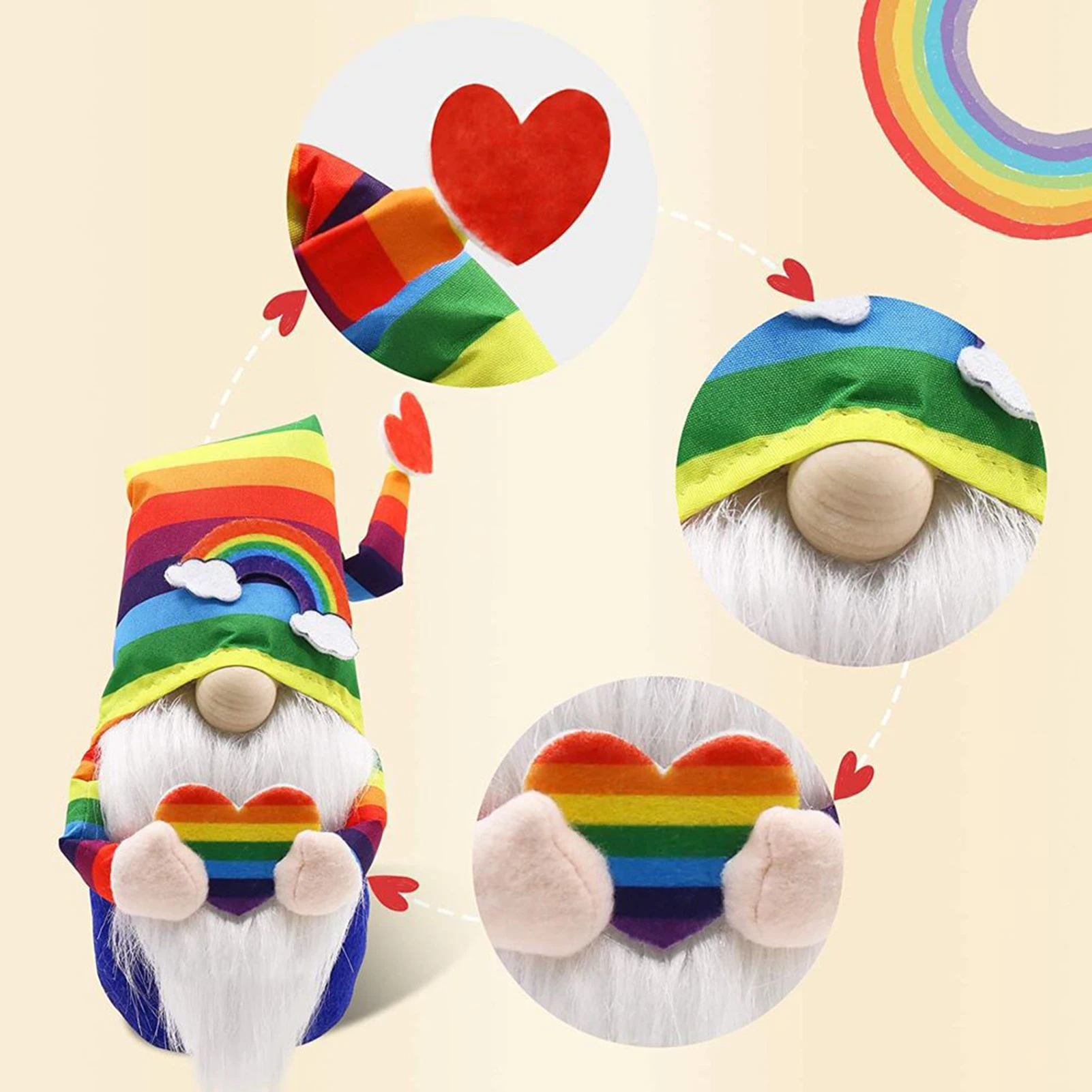 Радужный гном скандинавский томте ниссе гордость Норрис в скандинавском стиле