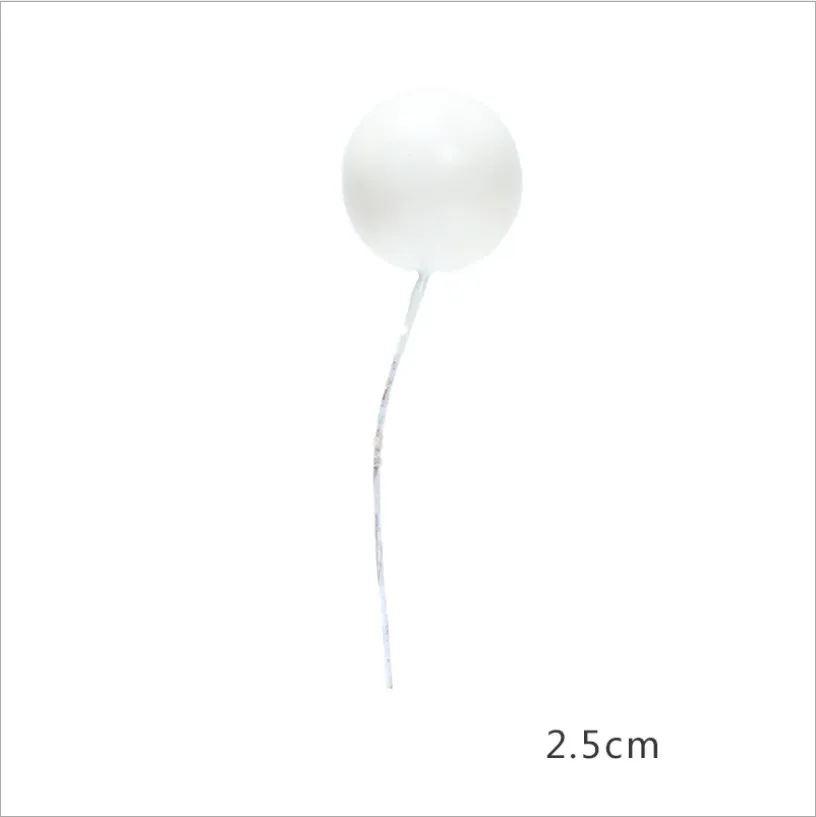 white 2.5cm 5pcs Cakelove 5 шт./лот Прекрасный Золотой шар торт Топпер кекс ко дню рождения для украшения детского душа детский день рождения праздничный свадебный сувенир поставки - Цвет: white 2.5cm 5pcs