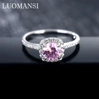 Luomansi, 1 карат, 6,5 мм, розовое кольцо с муассанитом, с сертификатом Гра, искусственное серебро, Свадебная вечеринка, женское юбилейное украшение